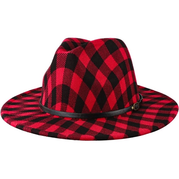 Chic Nation Accessories - - - Womens fedora hat Buffalo plaid